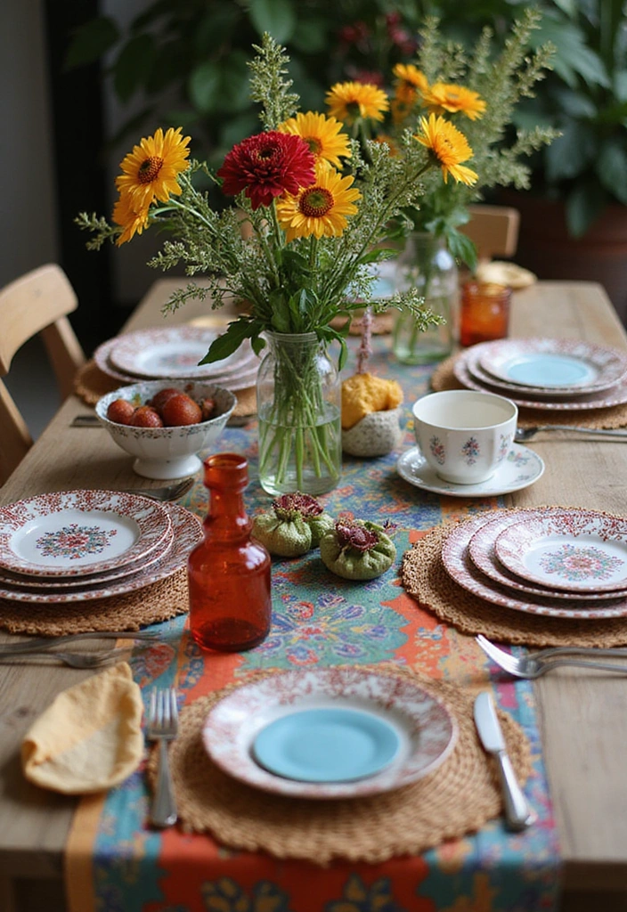 12 Bohemian Decor Ideas That'll Make Your Home Feel Like a Cozy Oasis (You Won't Believe #5!) - 9. Eclectic Table Settings