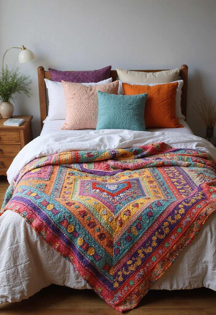 13 Bohemian Textiles That Will Transform Your Home into a Cozy Retreat (You’ll Love #4!) - 10. Decorative Quilts