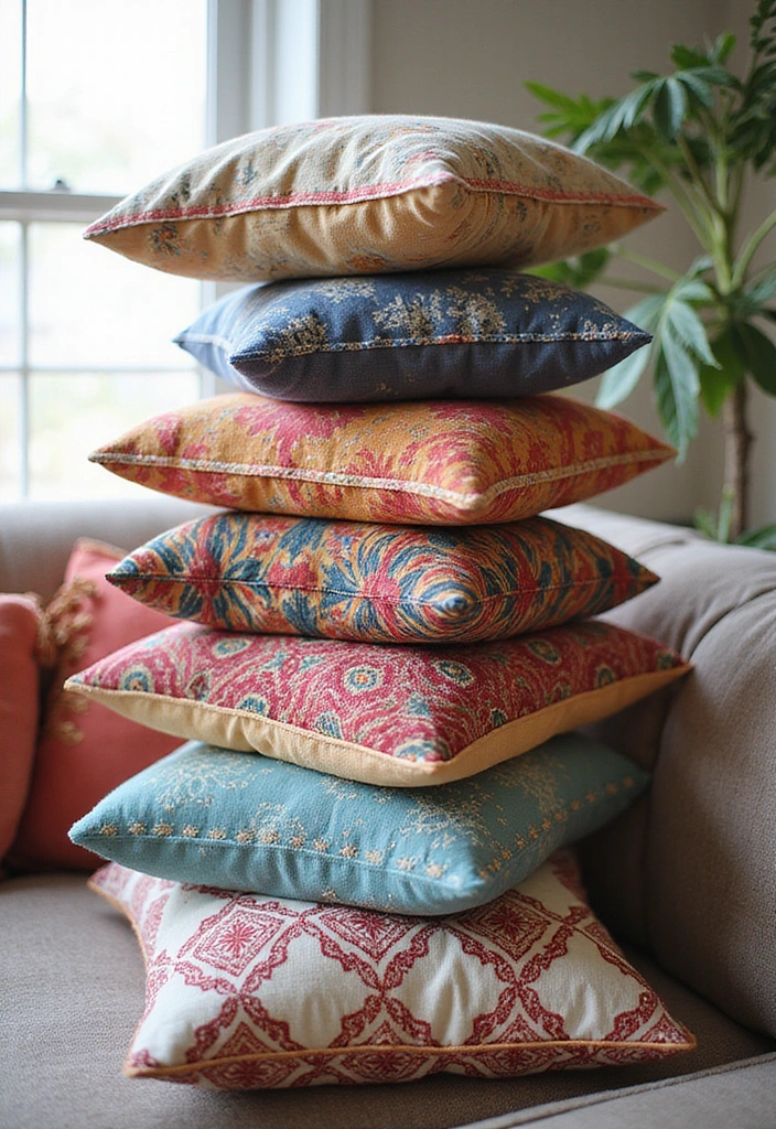 13 Bohemian Textiles That Will Transform Your Home into a Cozy Retreat (You’ll Love #4!) - 3. Artistic Pillows