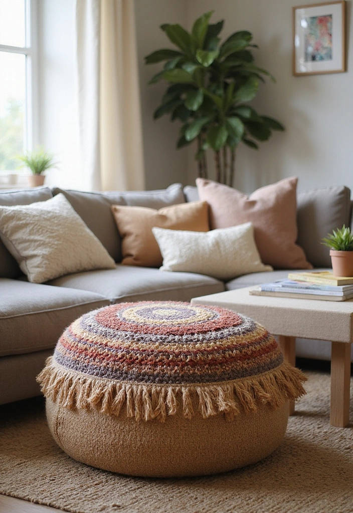 13 Bohemian Textiles That Will Transform Your Home into a Cozy Retreat (You’ll Love #4!) - 8. Cozy Poufs