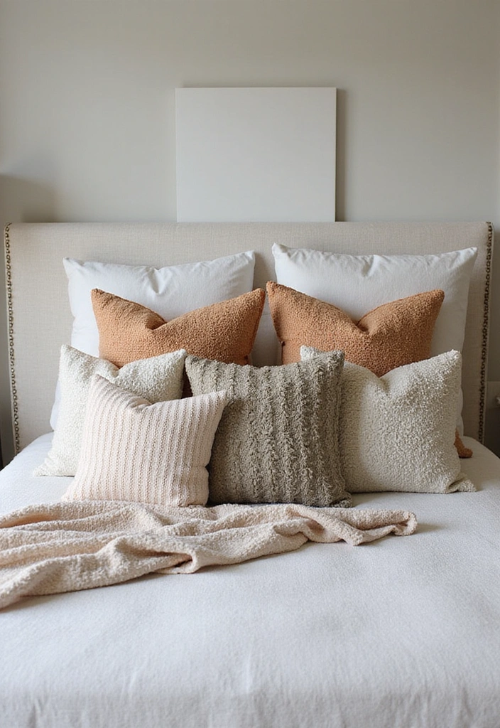 14 Affordable Bedroom Ideas for Men That Look Expensive (You Won't Believe #9!) - 12. Textured Throw Pillows