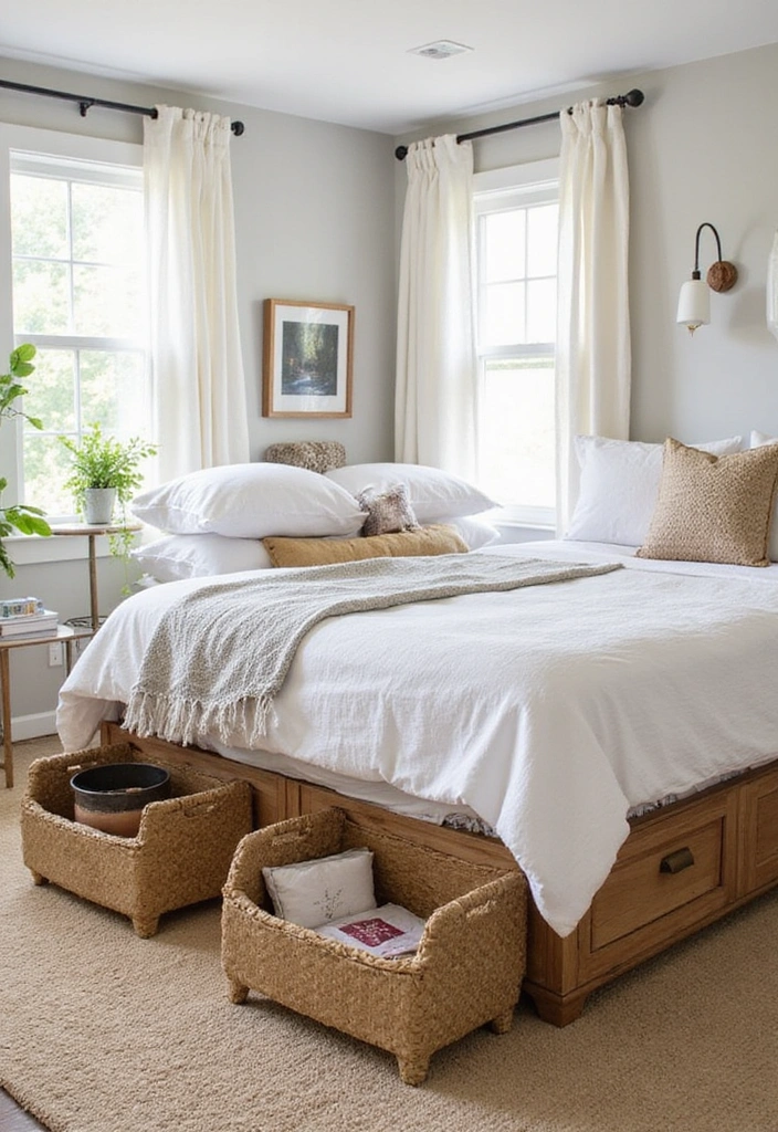 15 Cozy Bedroom Decor Ideas That Will Make You Want to Stay in Bed Forever (Check Out #10!) - 13. Functional Storage Solutions