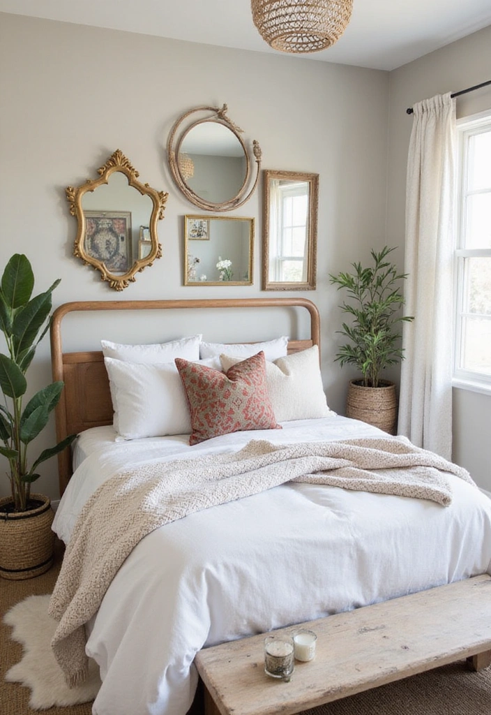 16 Bohemian Bedroom Makeovers That Will Inspire Your Dreamy Retreat (Wait Until You See #11!) - 10. Use Mirrors to Expand Space