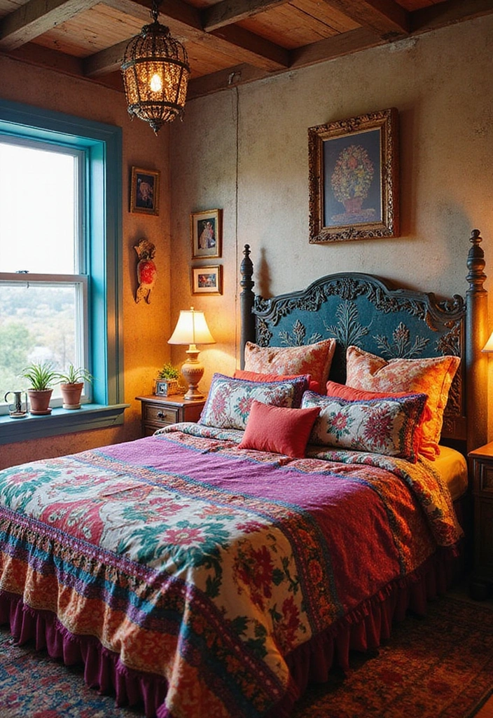 16 Romantic Bedding Sets That'll Ignite the Spark in Your Bedroom (Check Out #3!) - 3. Colorful Bohemian Vibes