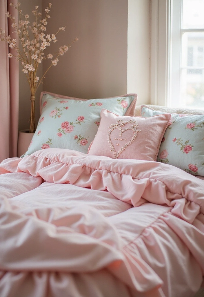 16 Romantic Bedding Sets That'll Ignite the Spark in Your Bedroom (Check Out #3!) - 8. Romantic Ruffle Layers