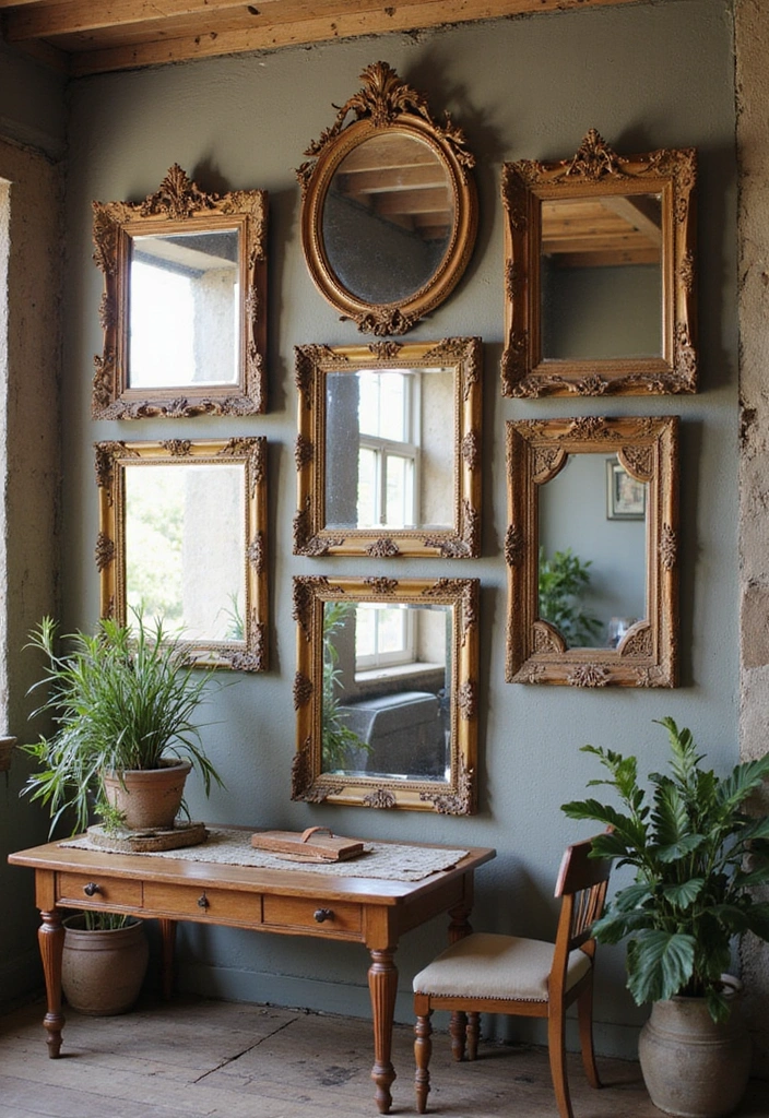 19 Bohemian Art Ideas That Will Make Your Walls Pop (You’ll Want #11!) - 16. Vintage Mirrors