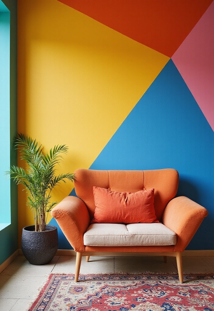 19 Bohemian Art Ideas That Will Make Your Walls Pop (You’ll Want #11!) - 17. Color-Blocked Walls