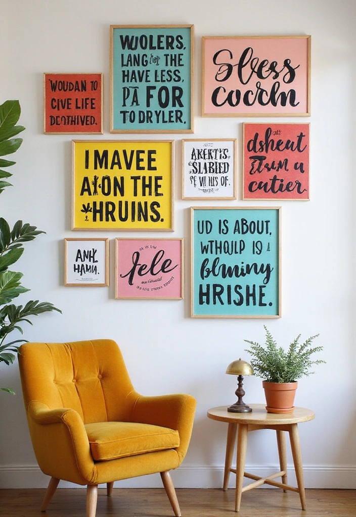19 Bohemian Art Ideas That Will Make Your Walls Pop (You’ll Want #11!) - 18. Whimsical Quote Wall Art