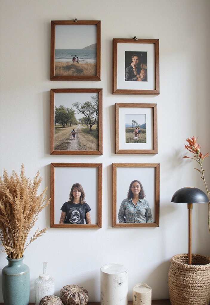 19 Bohemian Art Ideas That Will Make Your Walls Pop (You’ll Want #11!) - 19. Artistic Photo Displays