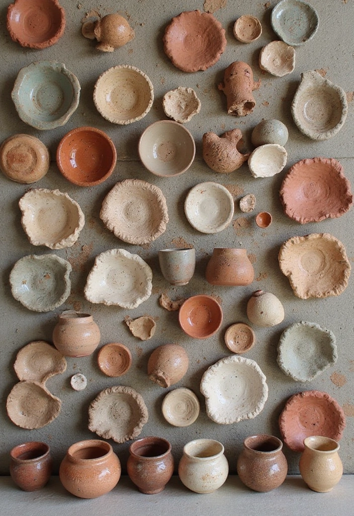 19 Bohemian Art Ideas That Will Make Your Walls Pop (You’ll Want #11!) - 7. DIY Pottery Wall Art