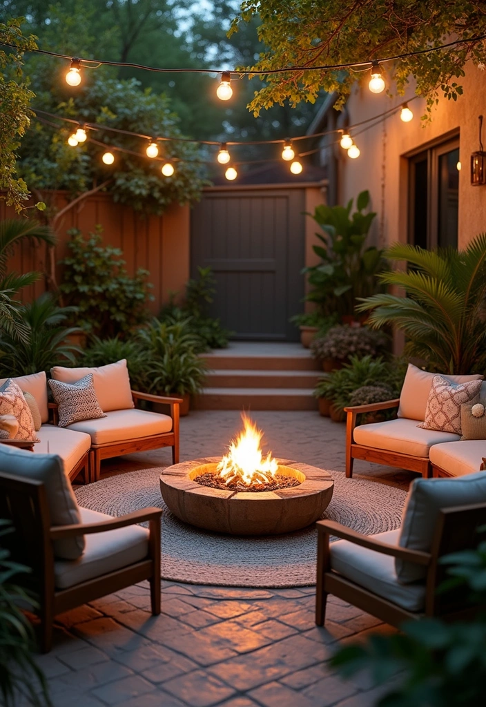 20 Bohemian Gardening Ideas That'll Turn Your Yard into a Serene Retreat (Check Out #11!) - 13. Incorporate a Fire Pit