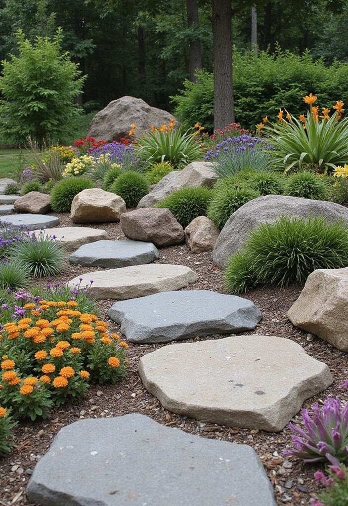 20 Bohemian Gardening Ideas That'll Turn Your Yard into a Serene Retreat (Check Out #11!) - 18. Design with Natural Stones