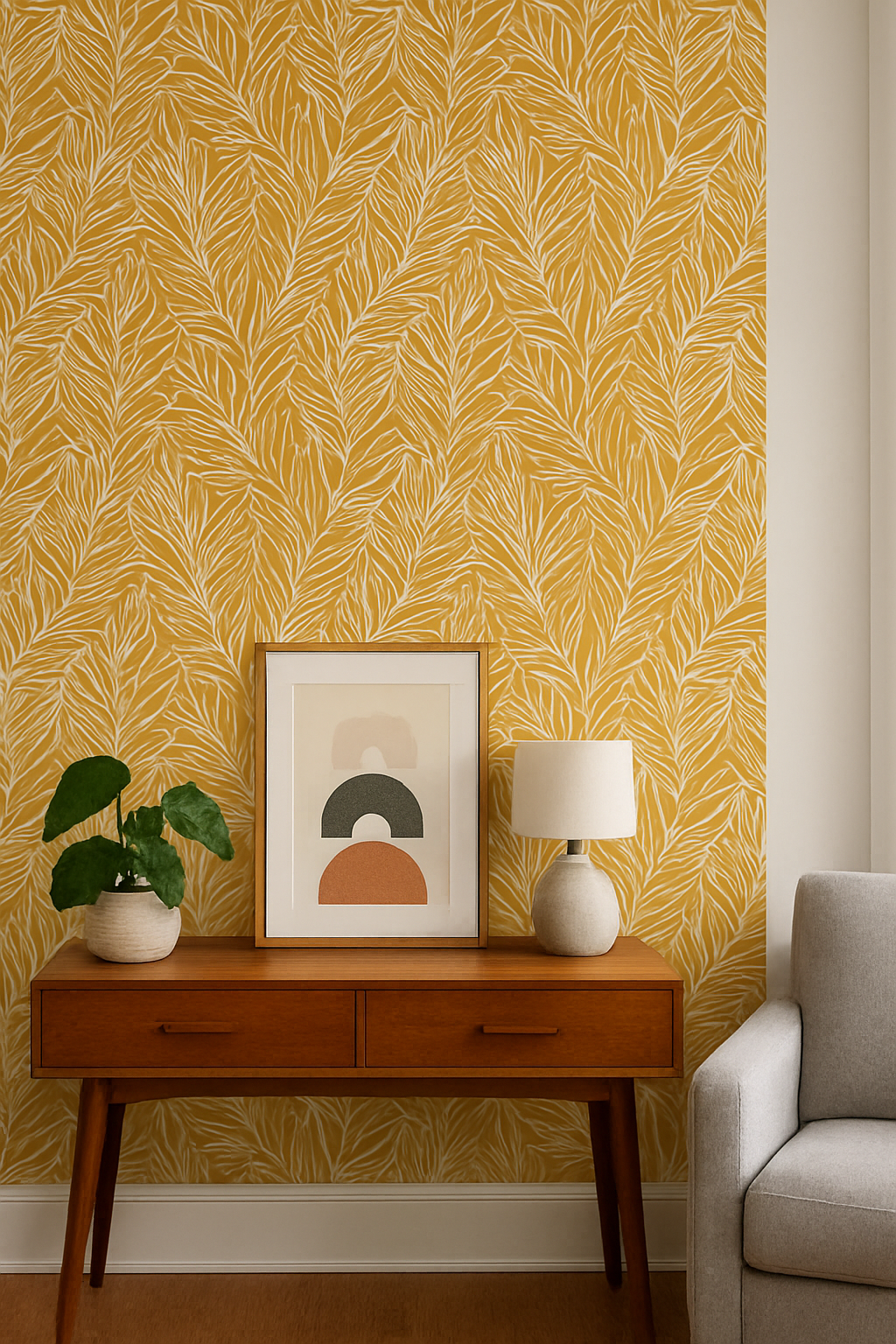 Accent Wall with Peel-and-Stick Wallpaper
