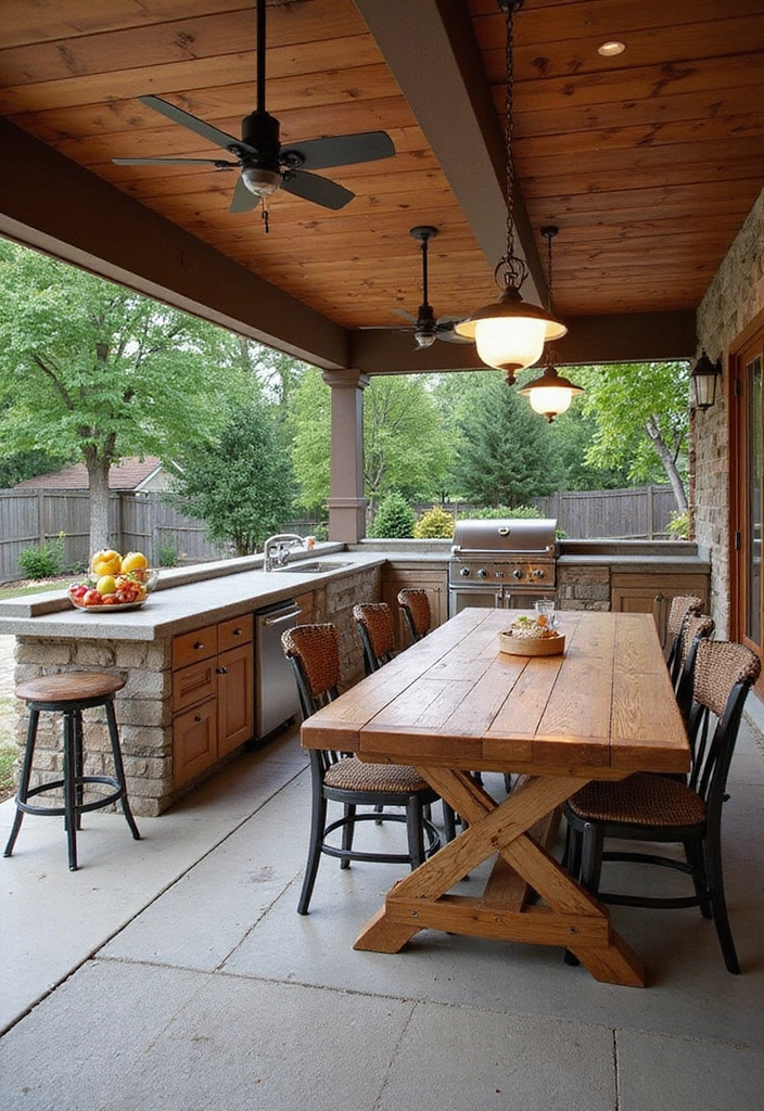 15 Creative Patio Designs That Will Transform Your Backyard into a Paradise! - 9. Outdoor Kitchen and Dining Haven