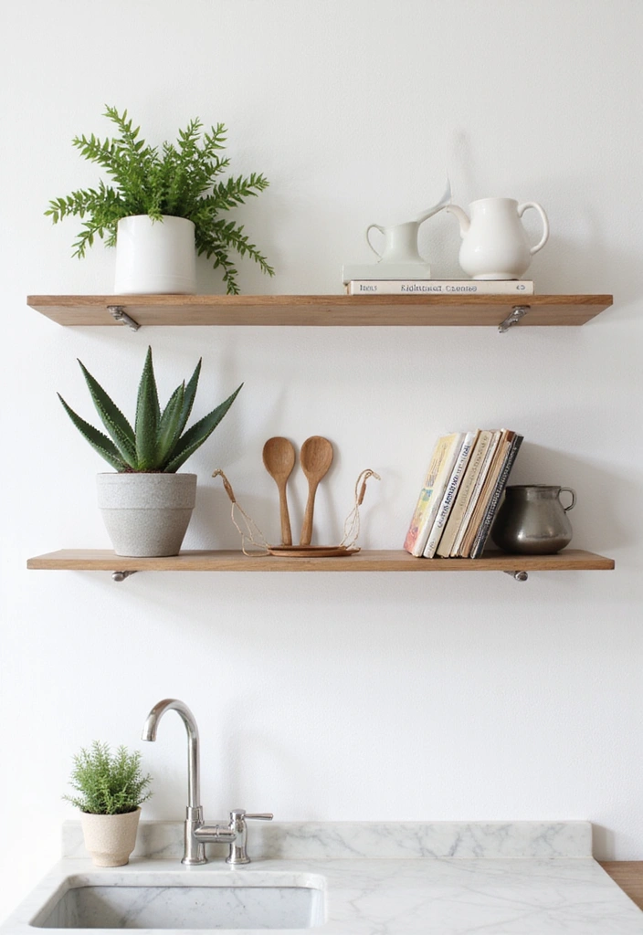 18 Easy DIY Minimalist Kitchen Projects That Will Revamp Your Space (Check Out #7!) - 1. Floating Shelves for Display and Storage