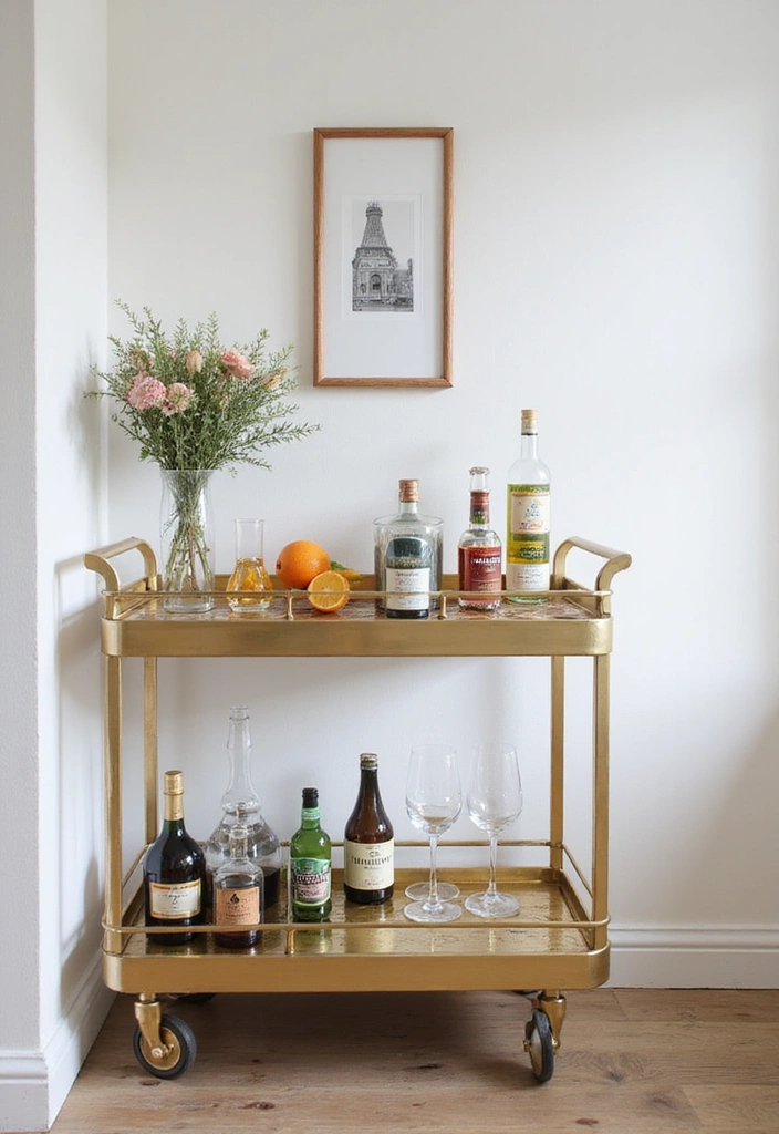 18 Easy DIY Minimalist Kitchen Projects That Will Revamp Your Space (Check Out #7!) - 11. Revamped Bar Cart