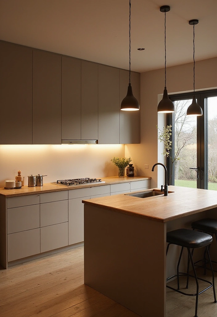 18 Easy DIY Minimalist Kitchen Projects That Will Revamp Your Space (Check Out #7!) - 14. Bright Lighting Fixtures