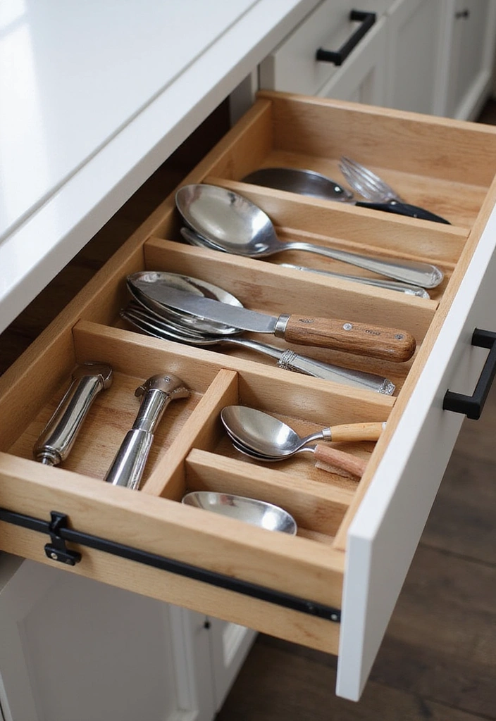 18 Easy DIY Minimalist Kitchen Projects That Will Revamp Your Space (Check Out #7!) - 4. Customized Drawer Dividers