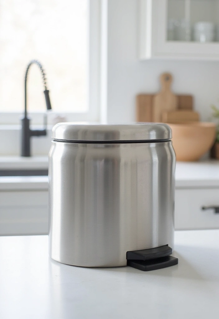 18 Easy DIY Minimalist Kitchen Projects That Will Revamp Your Space (Check Out #7!) - 8. Sleek Countertop Compost Bin