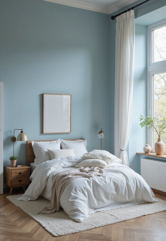19 Neutral Wall Colors That Create a Calming Minimalist Ambiance (Wait Until You See #4!) - 17. Dusty Blue – Calm and Cool