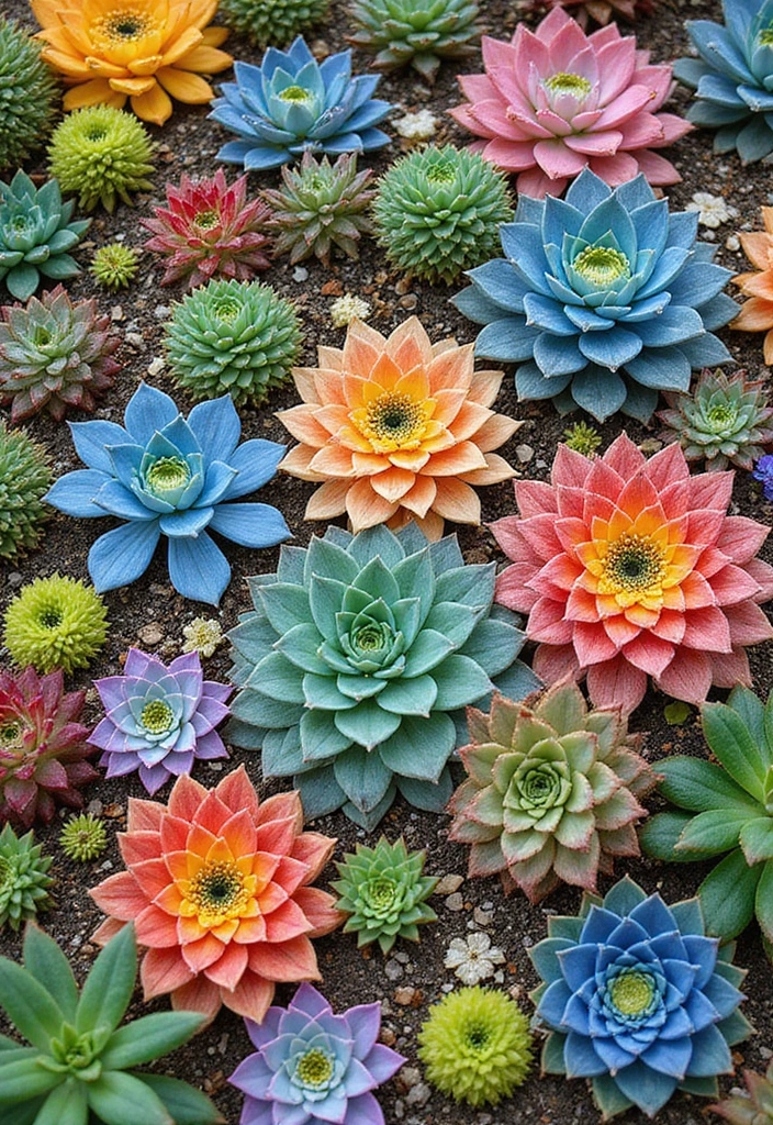 20 Chic Succulent Landscaping Ideas That Will Transform Your Yard (Don't Miss #5!) - 11. Succulent Mosaic
